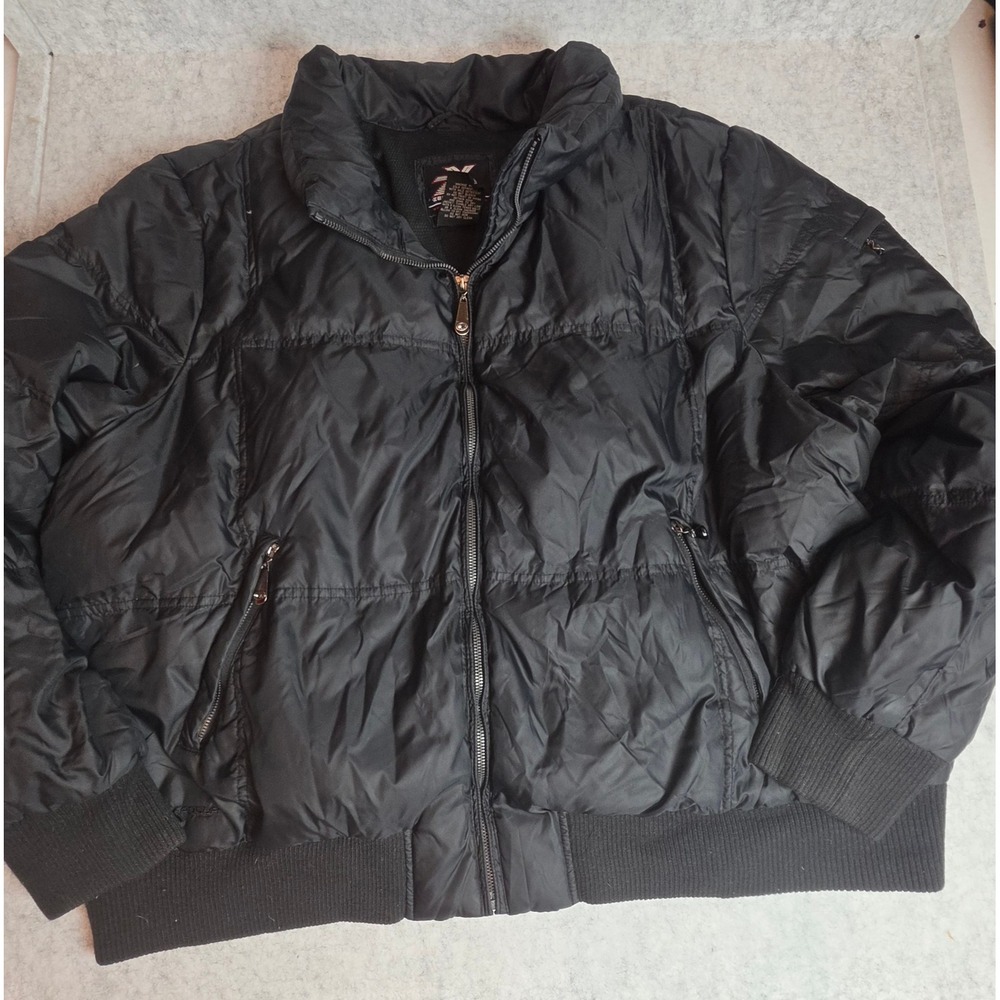 ZeroXposur Black Puffer Bomber Jacket Womens 3X Down Fill Winter Coat FS10750